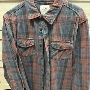 Katin Casual Plaid Shirt - Blue and orange